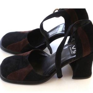 90s Super cute suede platforms brown and black